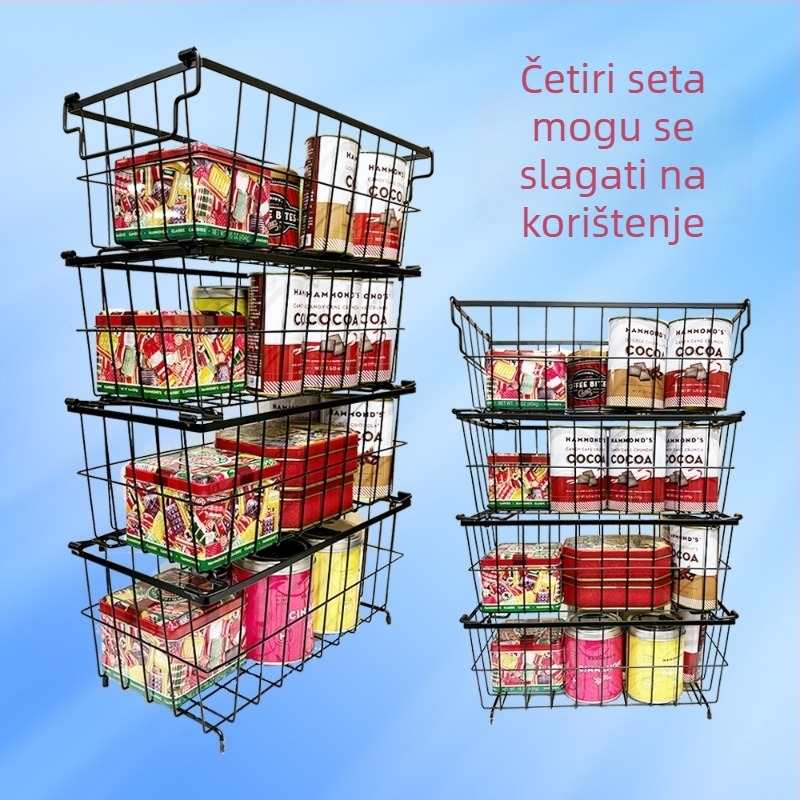 Košarica za pohranu 1515 od željeza, set od 4 komada, minimalistički stil, za donje rublje, uredske potrepštine, voće i povrće