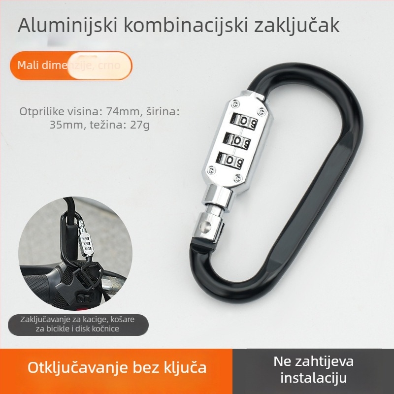 Mehanički kombinacijski zaključak za ormarić za skladištenje (ZH-GS1), cinkova legura, marka Zhan Han-Levy; pogodno za motocikle, električna vozila i bicikle.