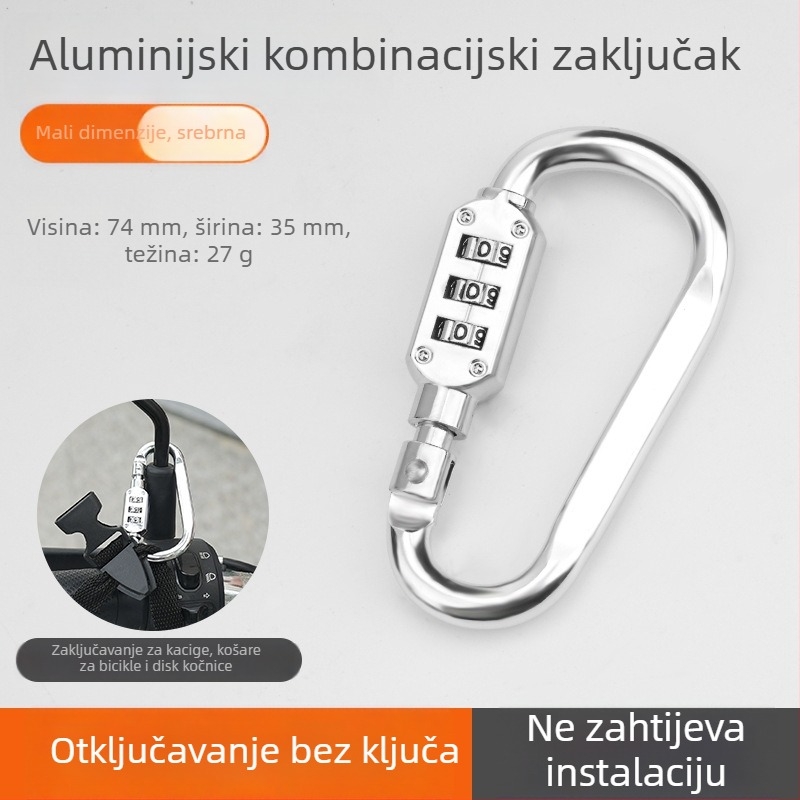 Mehanički kombinacijski zaključak za ormarić za skladištenje (ZH-GS1), cinkova legura, marka Zhan Han-Levy; pogodno za motocikle, električna vozila i bicikle.