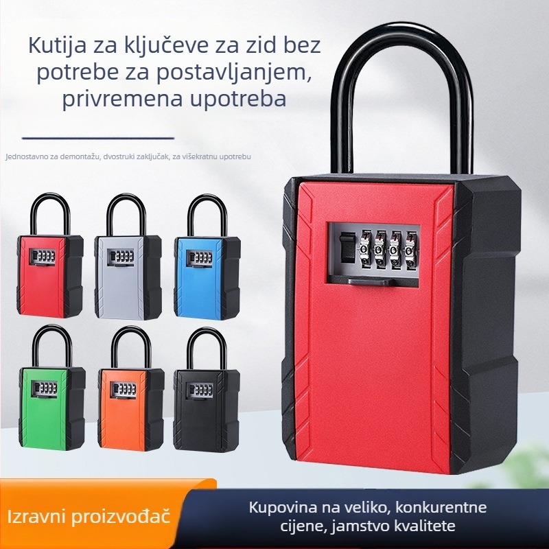 Zidna kutija za ključeve sa šifrom, model 917, visi tip, ABS plast, debljina zaključnog šipke 9,5 mm, numerički kod, za drvena vrata