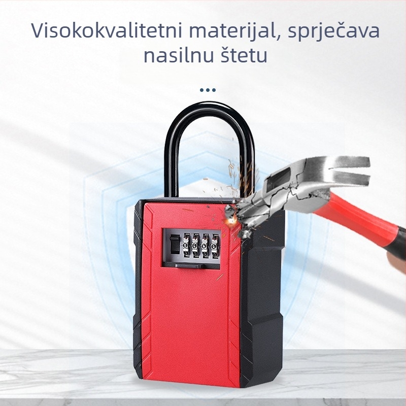 Zidna kutija za ključeve sa šifrom, model 917, visi tip, ABS plast, debljina zaključnog šipke 9,5 mm, numerički kod, za drvena vrata