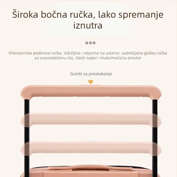 Slatka karikatura putni kofer sa širokom teleskopskom ručkom, kodiranom bravom, tihim okretljivim kotačićima, čvrst i izdržljiv za učenike
