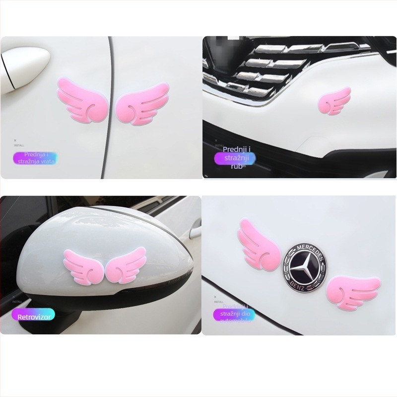 Deep Top Angel Wings silikonska antikolizijska traka za automobile — zaštita vrata, opća primjena, porijeklo Guangzhou