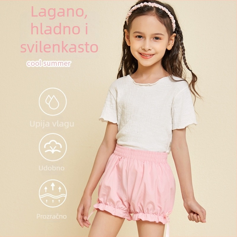 Dječje kratke hlače s ugrađenim sigurnosnim klinom i suknjom, pahuljasti leggings stil, lantern cvjetni uzorak, ljetna odjeća