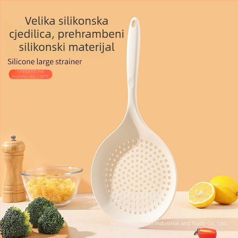 Silikonska cjediljna žlica za kuhanje – otporna na visoke temperature, neprianjajuća, protuklizna, zaštita od opeklina