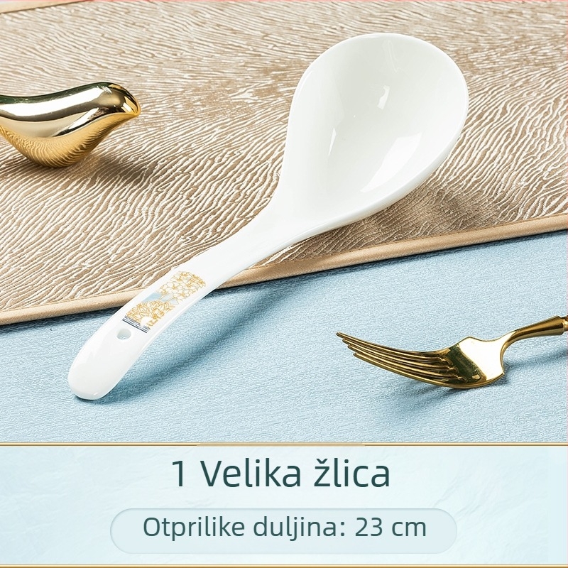 Keramička žlica, minimalistički stil, obrazac 69850, šifra F989t79jj589j8, poliranje Ma lun guang