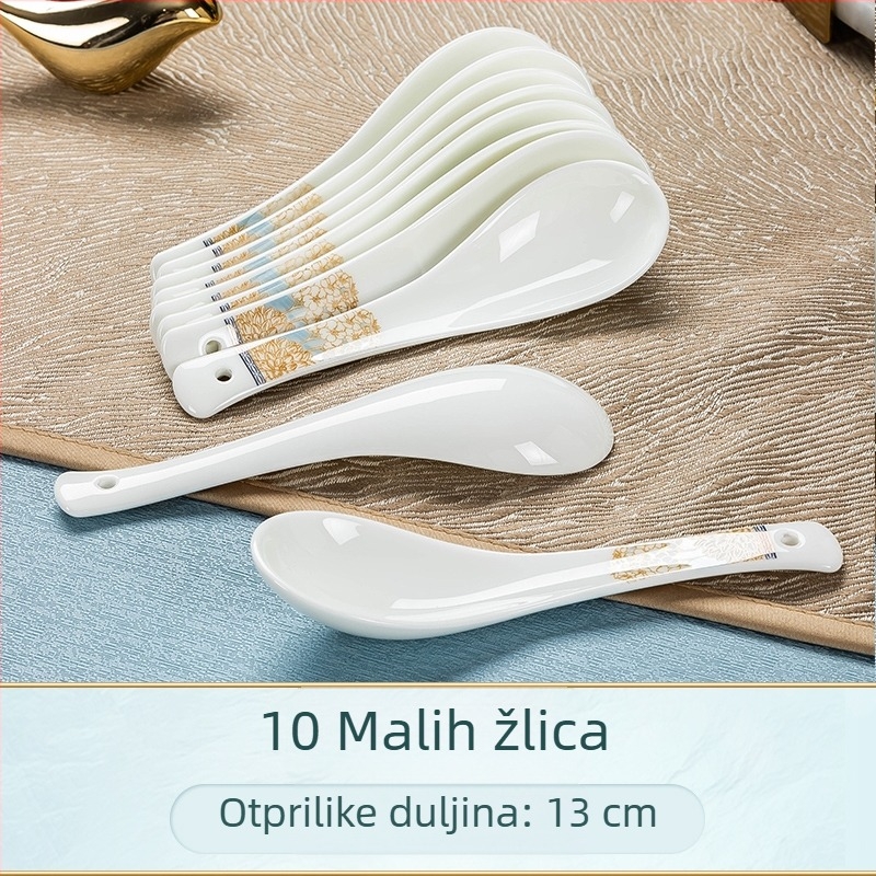 Keramička žlica, minimalistički stil, obrazac 69850, šifra F989t79jj589j8, poliranje Ma lun guang