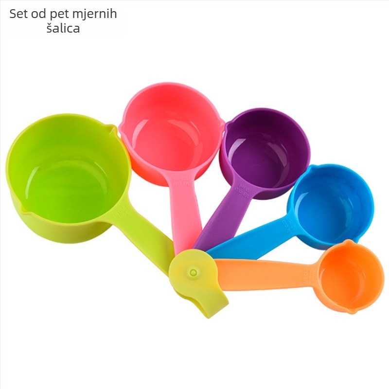 Plastični set mjernih čaša i žlica, 10 kom, gravirano i podesivo za pečenje
