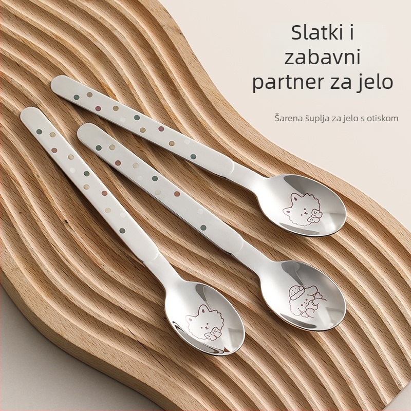 FaSoLa dječja žlica od nehrđajućeg čelika, moderan jednostavan stil, jednobojni uzorak, vrhunska kvaliteta