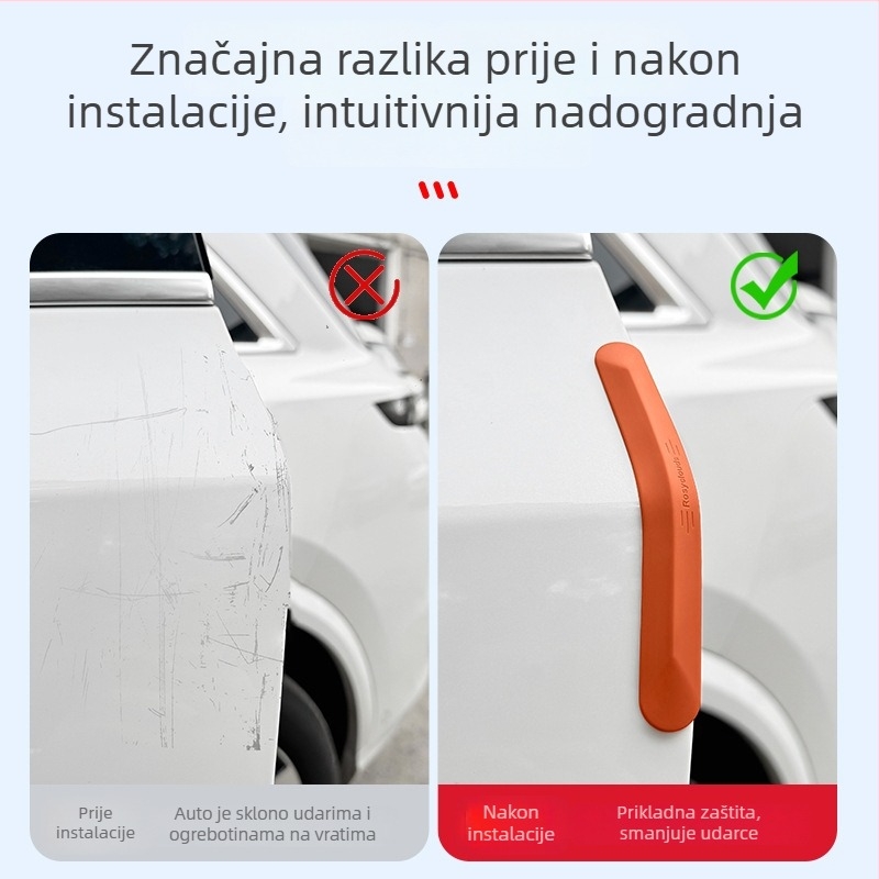 Silikonska anti-udarna traka za vrata automobila, univerzalna kompatibilnost | Materijal: silikon; Tip: anti-udarna traka; Primjena: vrata automobila