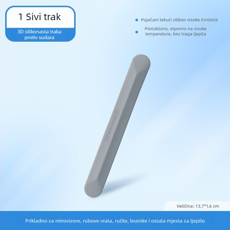 Silikonska anti-udarna traka za vrata automobila, univerzalna kompatibilnost | Materijal: silikon; Tip: anti-udarna traka; Primjena: vrata automobila
