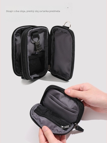 Torba za ključeve i kartice - unisex, najlon, vodootporna, podstava od poliestera, ulični stil