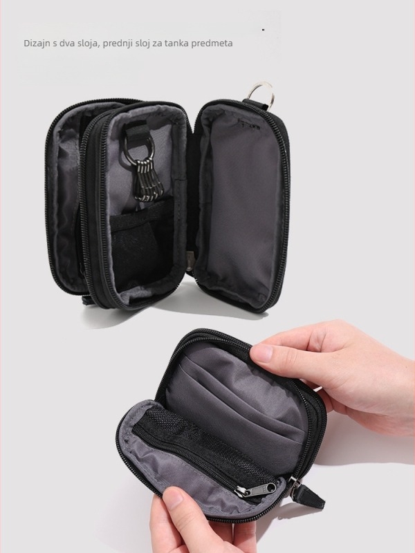 Torba za ključeve i kartice - unisex, najlon, vodootporna, podstava od poliestera, ulični stil