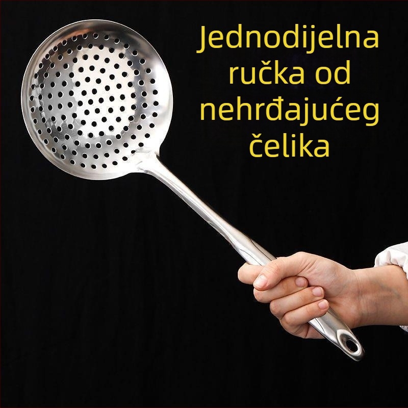 Lotus stil integrirano sito od nehrđajućeg čelika za kućnu upotrebu – dumplingi, vrući lonac, rezanci i prženje; 304 nehrđajući čelik; visoka otpornost na temperaturu; ručka od nehrđajućeg čelika