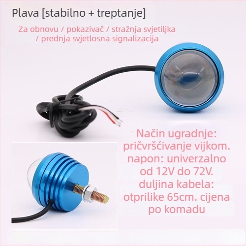 LED stražnja svjetiljka za električna vozila i motocikle, aluminijska legura, 12-80V, dvostruka funkcija: stalno svijetli i treperi