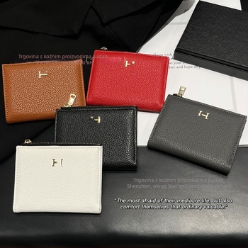 PU novčanik za kovanice s više pretinaca za kartice i remenom za nošenje (unisex, proljeće 2025)