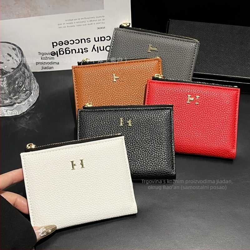 PU novčanik za kovanice s više pretinaca za kartice i remenom za nošenje (unisex, proljeće 2025)