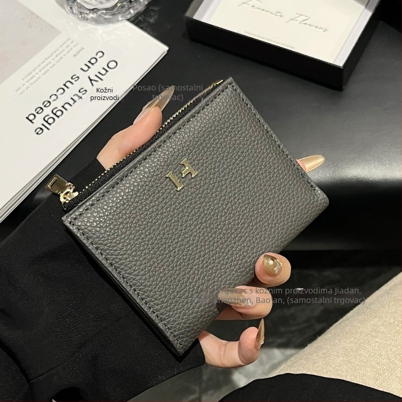 PU novčanik za kovanice s više pretinaca za kartice i remenom za nošenje (unisex, proljeće 2025)