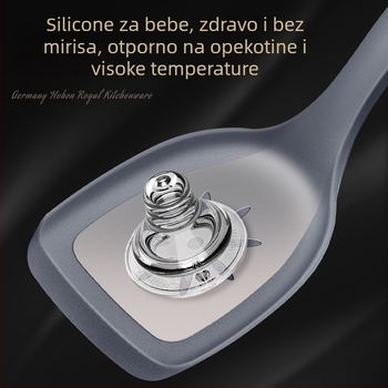 Špatula od silikona za kuhanje, prehrambena kvaliteta, otporna na visoke temperature, neprianjajuća, duga drška