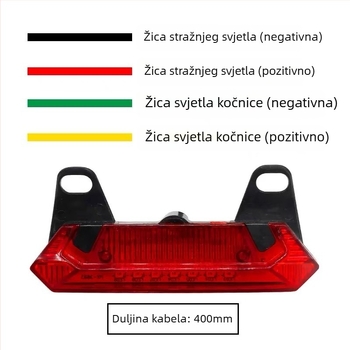 BENORG stražnje svjetlo za električno vozilo sa bljeskanjem, svjetlom za vožnju i kočnice, univerzalno 36-60V
