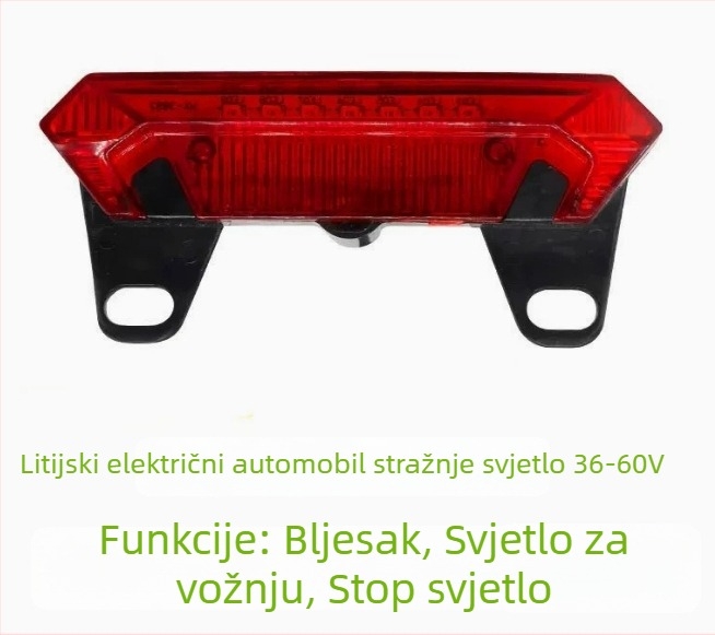 BENORG stražnje svjetlo za električno vozilo sa bljeskanjem, svjetlom za vožnju i kočnice, univerzalno 36-60V