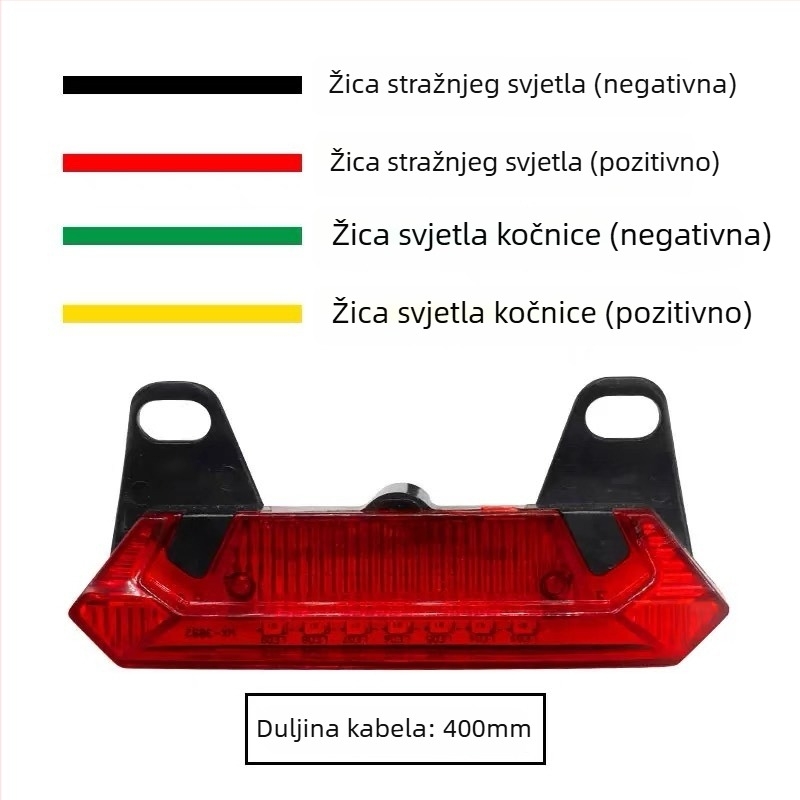 BENORG stražnje svjetlo za električno vozilo sa bljeskanjem, svjetlom za vožnju i kočnice, univerzalno 36-60V
