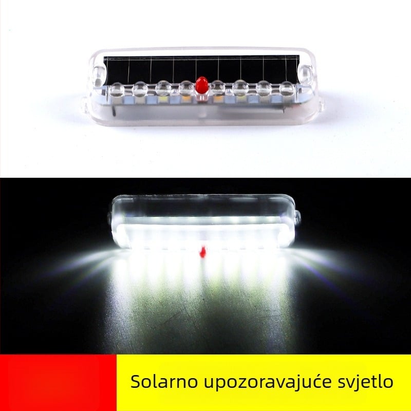 LED stražnje svjetlo s solarnim napajanjem – protiv zadnje sudara, model: Solar anti-rear collision light, izvor svjetla: LED, napon: 5V, vijek trajanja: 50.000 h