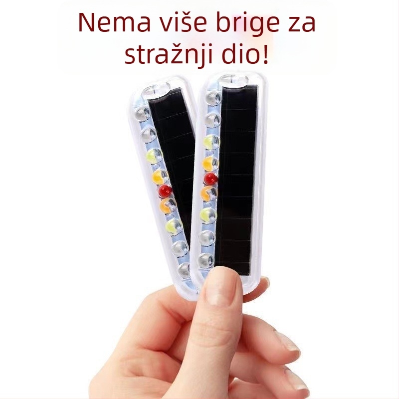 LED stražnje svjetlo za motocikl s solarnim napajanjem, model 8 LED, kućište od ABS-a + solarni panel za pohranu energije, 3V, 0.2A