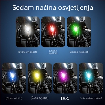 LED stražnja svjetlost za automobile i motocikle s daljinskim upravljanjem i bežičnim treptanjem (Model M6S; Materijal: ABS + elektronička pločica; Univerzalna kompatibilnost)