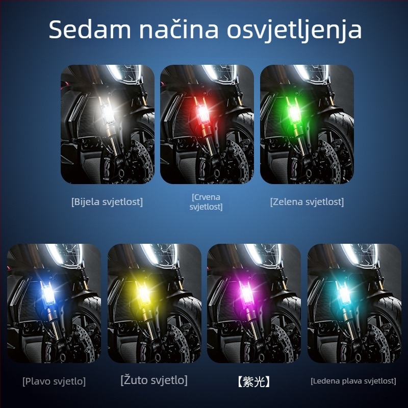 LED stražnja svjetlost za automobile i motocikle s daljinskim upravljanjem i bežičnim treptanjem (Model M6S; Materijal: ABS + elektronička pločica; Univerzalna kompatibilnost)