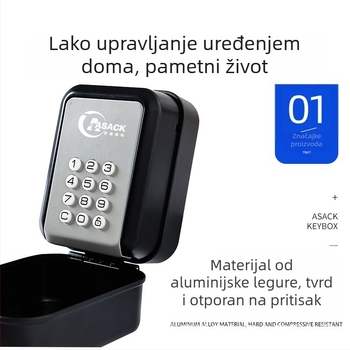 ASACK G22 Pametna kutija za ključeve s Bluetooth – aluminijska legura, Bluetooth elektronički zaključavac, za ulaz garaže B&B