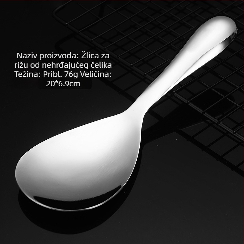 Nehrđajući čelična žlica za rižu, velika, s neprijanjajućom površinom, za restorane