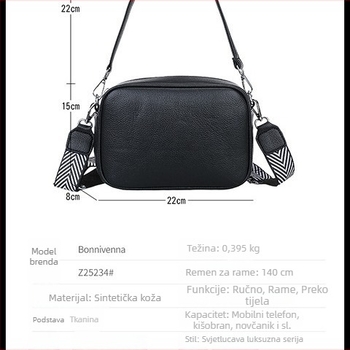 Ženska crossbody torbica - Materijal: Oxford tkanina; Oblik: horizontalni kvadrat; Otvaranje: zatvarač; Unutarnja džep s zipom; Značka: Lian yun