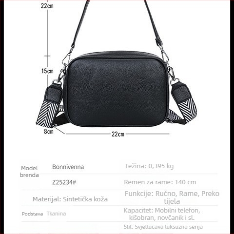 Ženska crossbody torbica - Materijal: Oxford tkanina; Oblik: horizontalni kvadrat; Otvaranje: zatvarač; Unutarnja džep s zipom; Značka: Lian yun