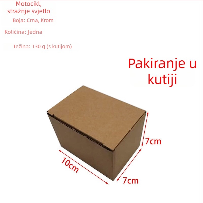 LED stražnja svjetiljka za motocikl, retro-modificirana, okruglo metalno kućište, LED svjetlo za kočenje, univerzalna
