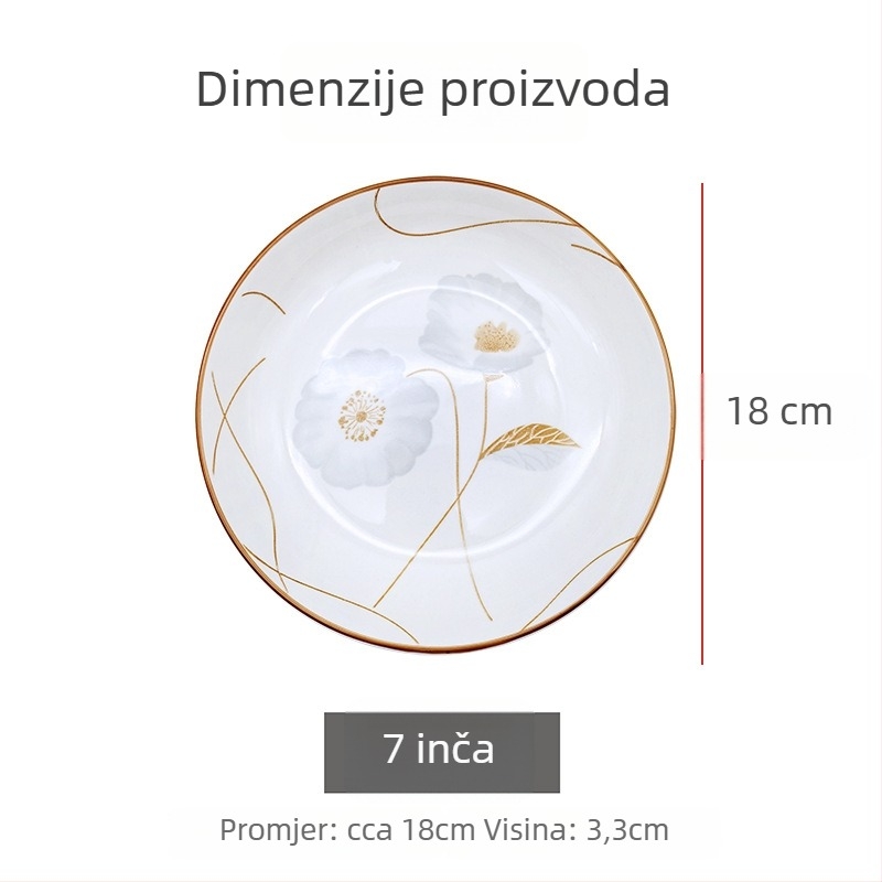 Keramička okrugla zdjela za rižu, minimalistički stil, otporna na mikrovalnu, podglazurno završno, prilagodljiva