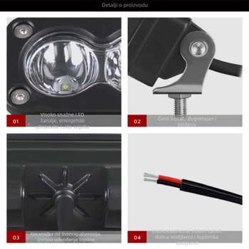 LED radno svjetlo (aluminijsko kućište; 20W; 10-30V; LED izvor; vijek trajanja 30000 sati)