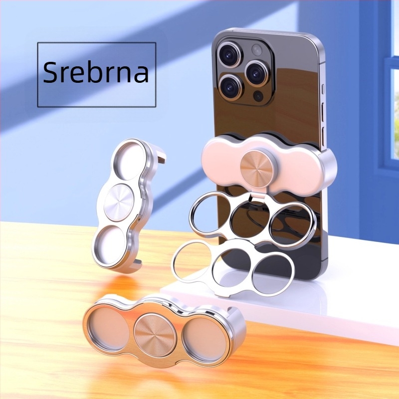 Držač za telefon s prstenom, 360° rotacija, stražnji klip, metalni sklopivi okvir, protiv podrhtavanja