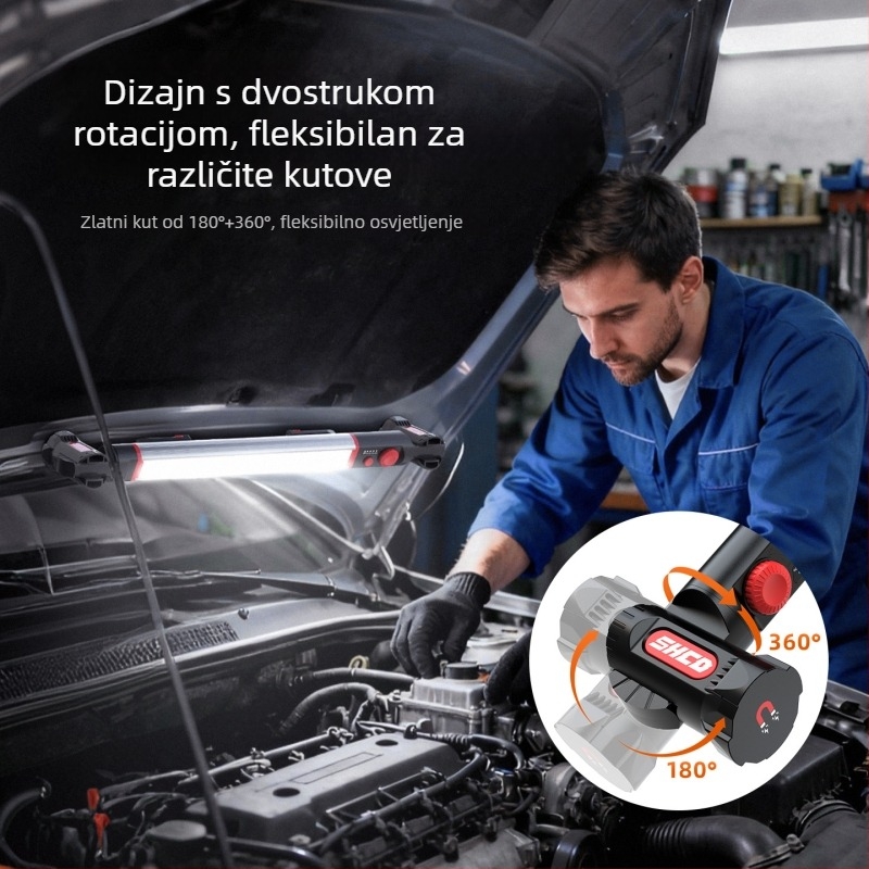 LED lampu za popravak vozila s magnetskom dugačkom trakom, aluminijska legura, 1200 lm, 3,7 V, LED