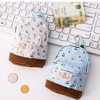 Novčanik za kovance od platna s cvjetnim uzorkom, svjež i sladak stil, za žene, za pohranu