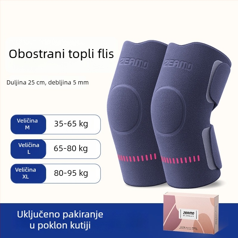 Dvostrano plišane koljeno jastučice za jesen-zimu, topla podrška koljenu, zaštita meniskusa, zaštitne čarape za noge
