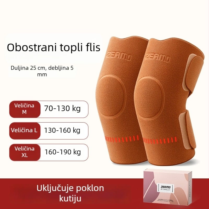 Dvostrano plišane koljeno jastučice za jesen-zimu, topla podrška koljenu, zaštita meniskusa, zaštitne čarape za noge