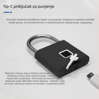 Lemon Shuo Zwgs Brava s otiskom prsta za vrata i ormariće – kućna brava od cinkove zlitine, novi kineski stil