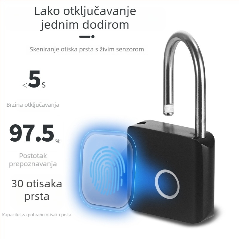 Lemon Shuo Zwgs Brava s otiskom prsta za vrata i ormariće – kućna brava od cinkove zlitine, novi kineski stil