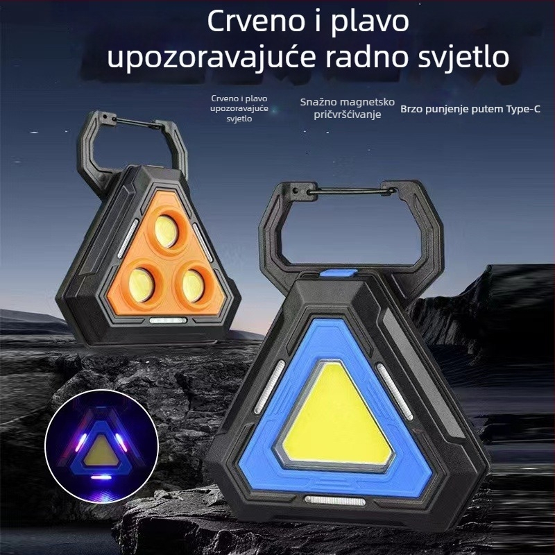Višenamjenska COB radna svjetiljka s magnetskim pričvršćivanjem, sklopiva USB-C vanjska baterija za nužno osvjetljenje, automobilna inspekcijska svjetiljka, LED 5W, 1800mAh, 360° rotacija