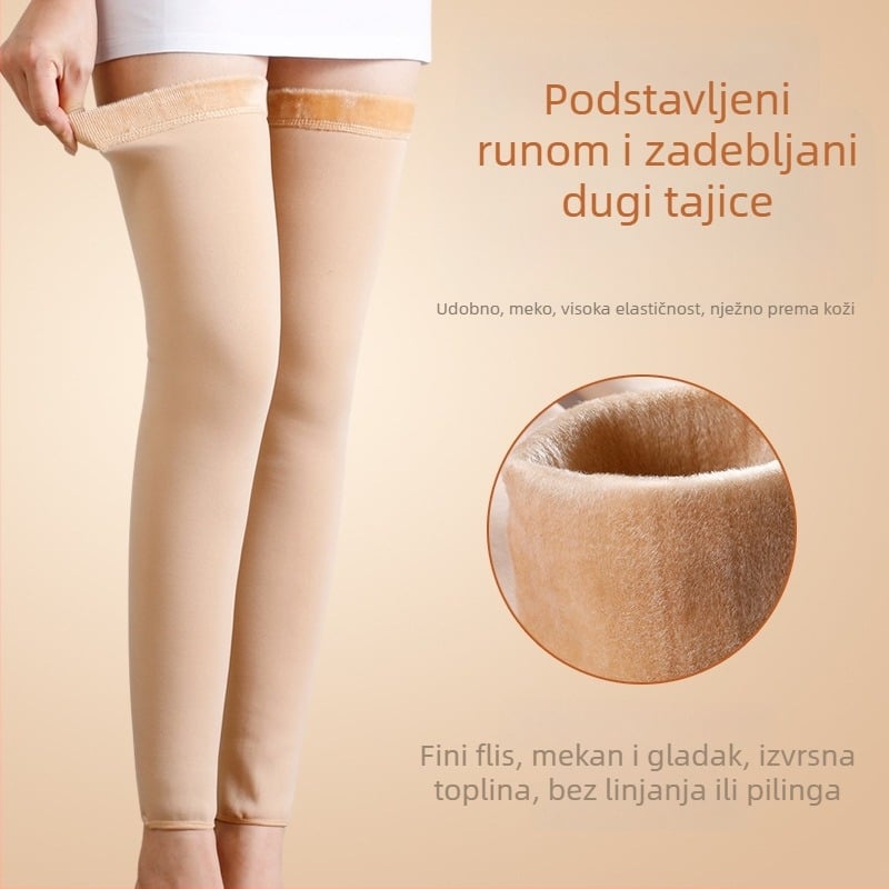 Ženske koljenice s flis podstavom, produžene navlake za noge za hladno vrijeme