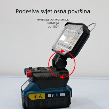 Prijenosni radni LED reflektor s USB punjenjem, 50W, 15000mAh baterija, nužno osvjetljenje, domet do 50 m