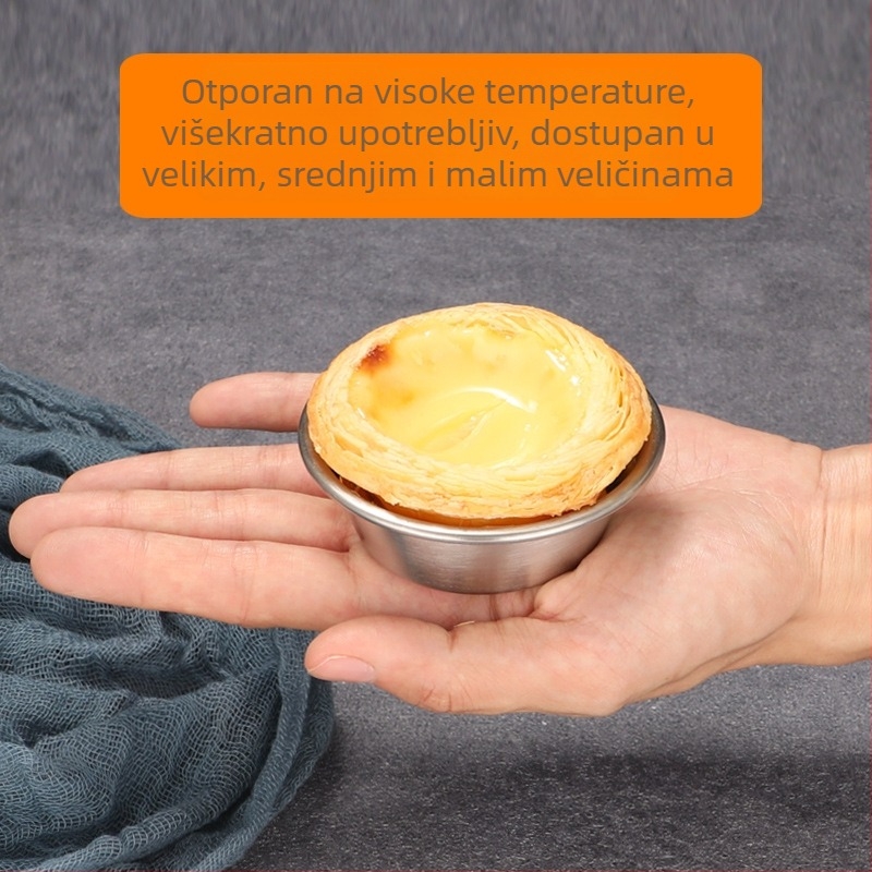 Kružna kalupa od nehrđajućeg čelika 304 – kalup za jajnu tortu i parene kolače, višekratna upotreba