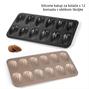 Shunqi Madeleine – Neprijanjajući karbonski čelik, 12 utora, francuski školjkasti kalup za pečenje