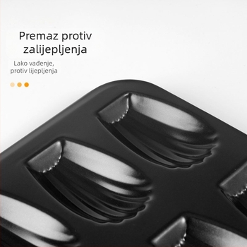 Shunqi Madeleine – Neprijanjajući karbonski čelik, 12 utora, francuski školjkasti kalup za pečenje